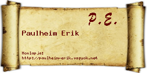 Paulheim Erik névjegykártya