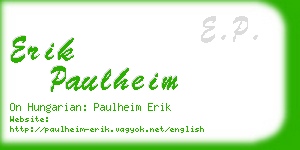 erik paulheim business card